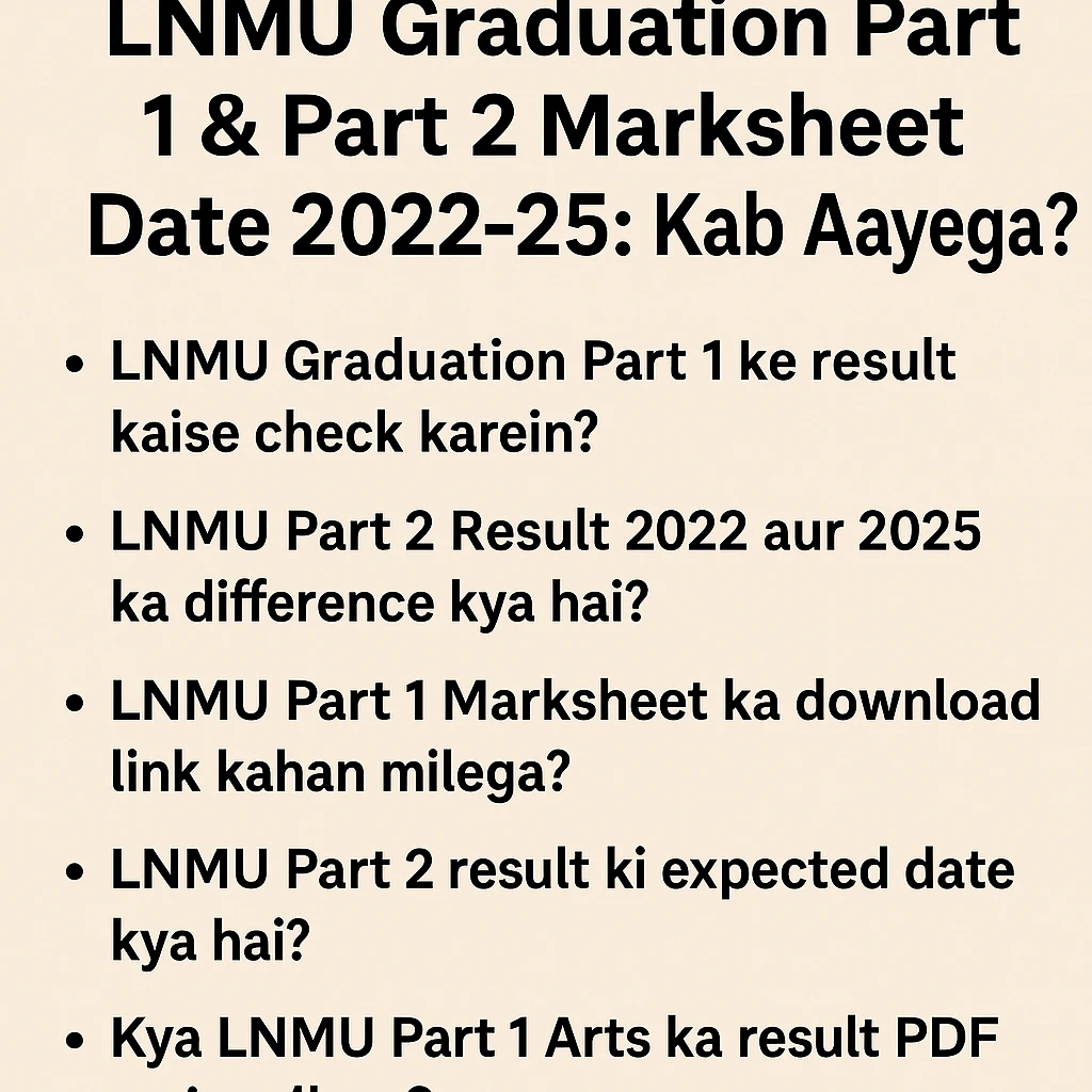 Lnmu Graduation part 1 and part marksheet date